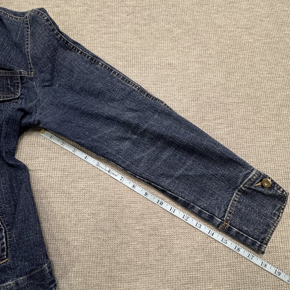 Tribal Denim Womens Blue Jean Jacket Size 8 Button Up Pockets Long Sleeve Collar - Picture 10 of 11